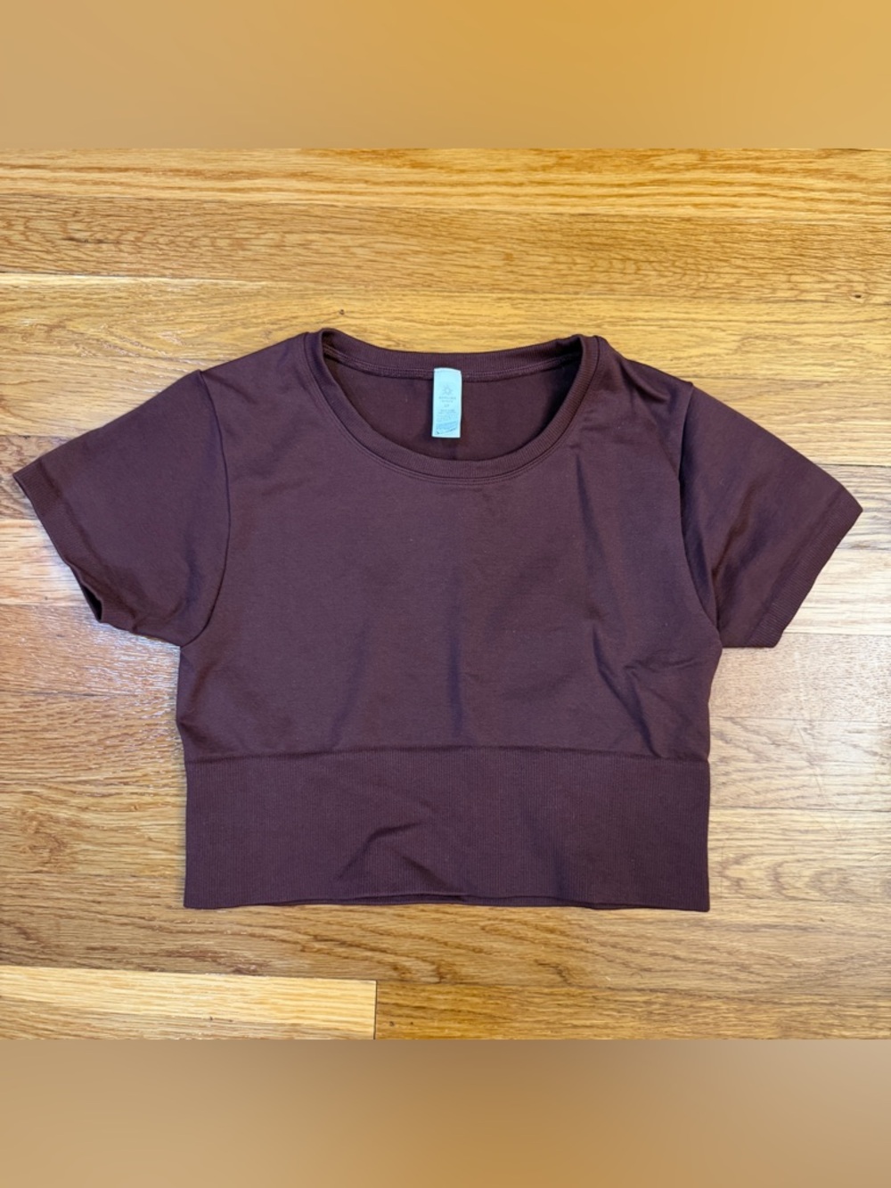 Offline by Aerie Seamless Crop Top Tee Shirt in Brown - Size Small - Picture 7 of 7